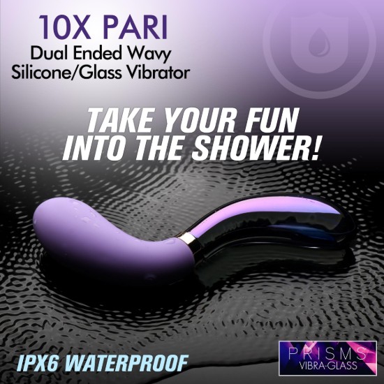 Picture of 10X Pari Dual Ended Wavy Silicone and Glass Vibrator