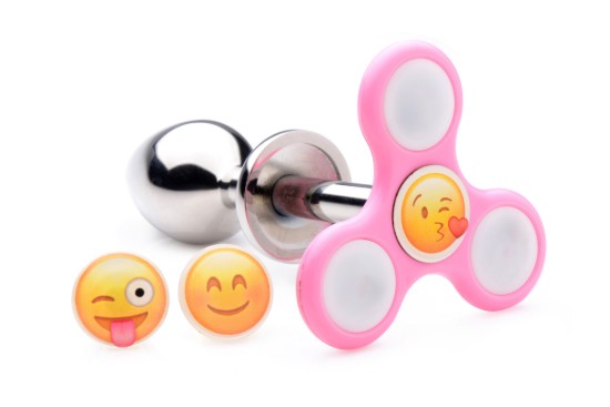 Picture of Light Up Emoji Fidget Spinner Butt Plug