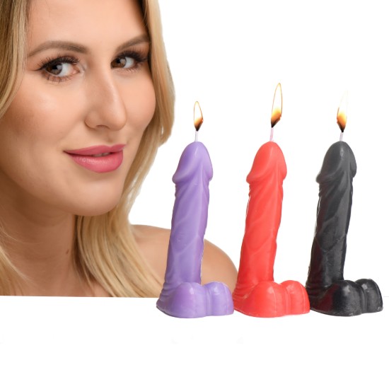 Picture of Passion Peckers Dick Drip Candles Set