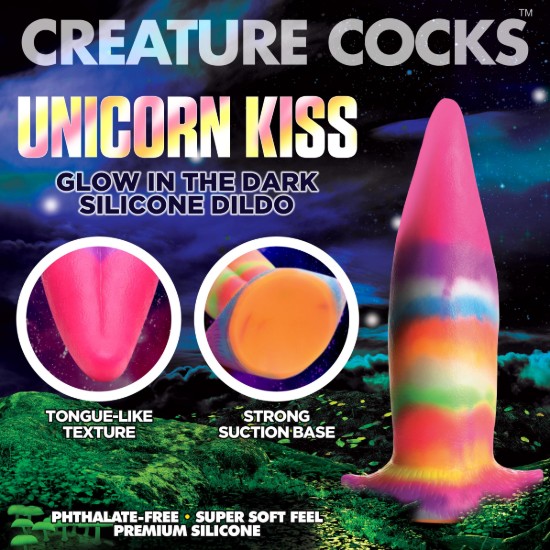 Picture of Unicorn Kiss Unicorn Tongue Glow-in-the-Dark Silicone Dildo