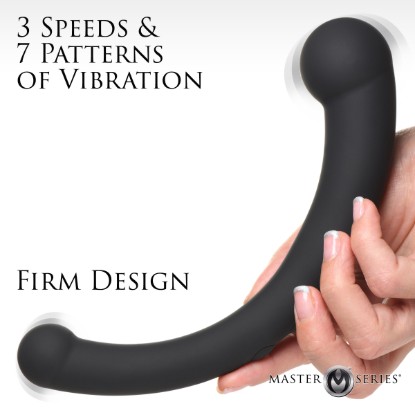 Picture of 10X Vibra-Crescent Vibrating Silicone Dual-Ended Dildo - Black