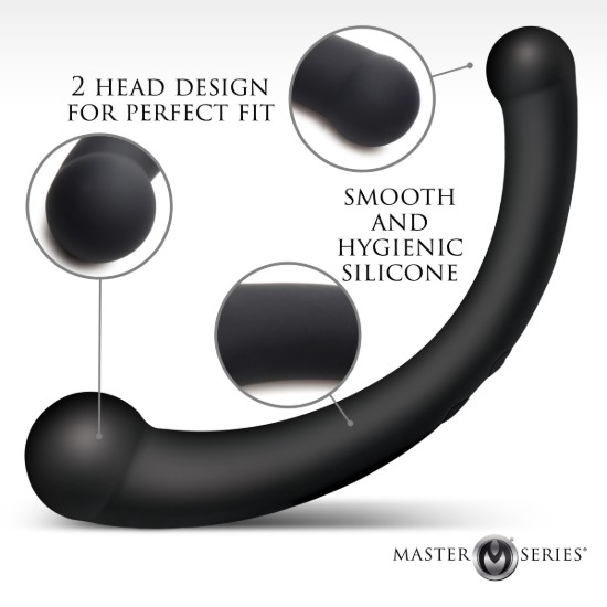 Picture of 10X Vibra-Crescent Vibrating Silicone Dual-Ended Dildo - Black