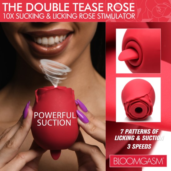 Picture of The Double Tease Rose 10X Sucking and Licking Silicone Stimulator