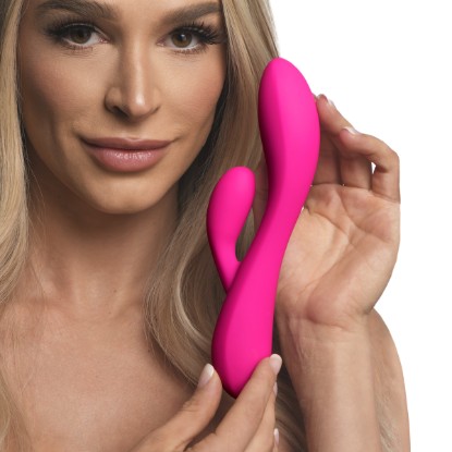 Picture of 10X Flexible Silicone Rabbit Vibrator - Pink