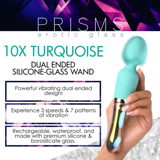 Picture of 10X Turquoise Dual Ended Silicone and Glass Wand