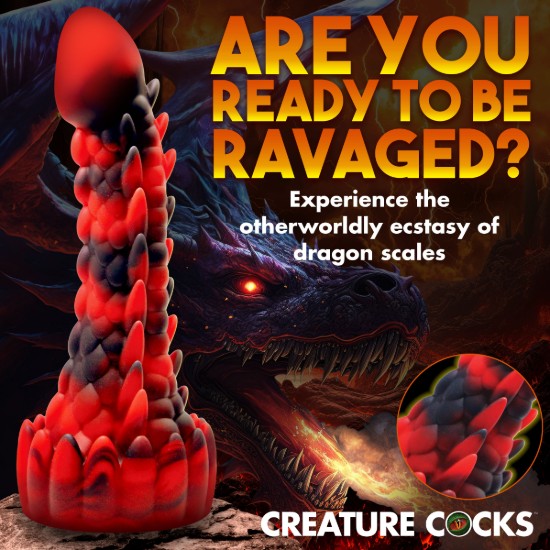 Picture of Demon Rising Scaly Dragon Silicone Dildo