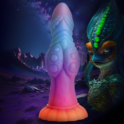 Picture of Galactic Cock Alien Creature Glow-in-the-Dark Silicone Dildo