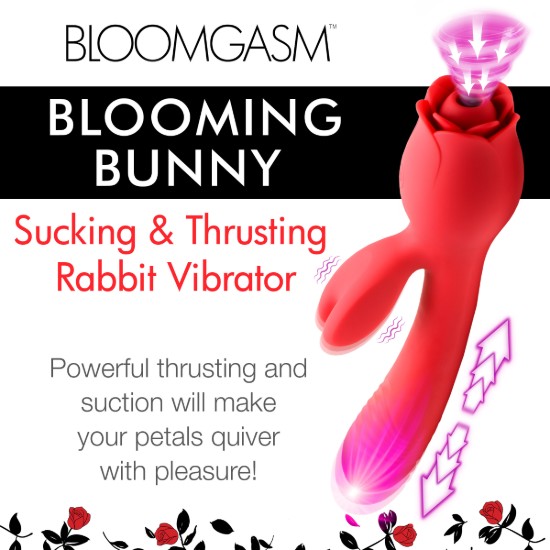 Picture of Blooming Bunny Sucking and Thrusting Silicone Rabbit Vibrator