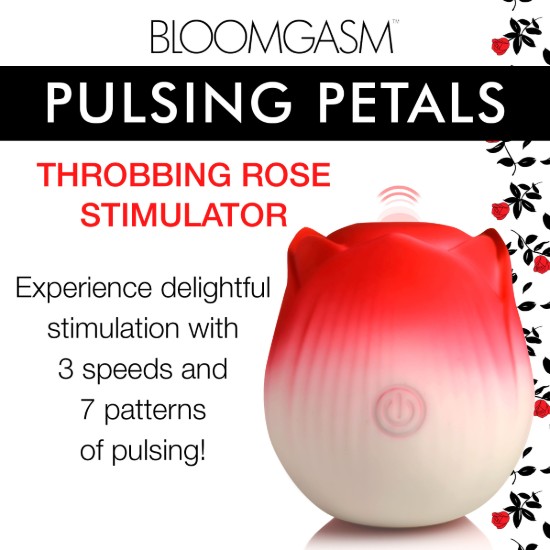 Picture of Pulsing Petals Throbbing Rose Clit Stimulator - Red
