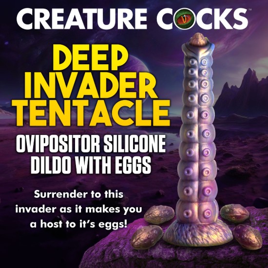 Picture of Deep Invader Tentacle Ovipositor Silicone Dildo with Eggs