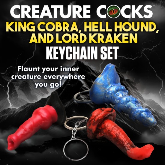 Picture of Hell-Hound, Lord Kraken, & King Cobra Silicone Keychain Set