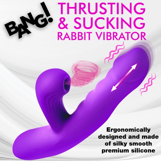 Picture of Thrusting and Sucking Silicone Rabbit Vibrator