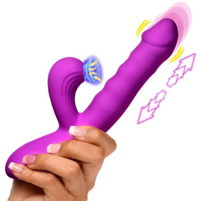 Picture of Thrust Wave Thrusting and Sucking Silicone Rabbit Vibrator