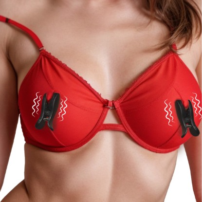 Picture of Dark Grip Wireless Vibrating Nipple Clamps