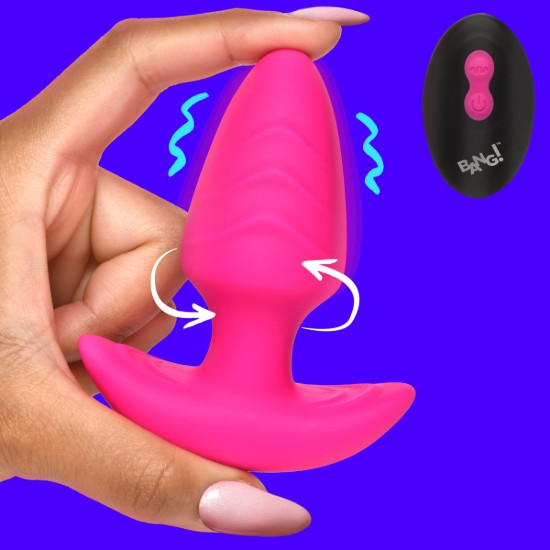 Picture of Rotating and Vibrating Silicone Butt Plug - Pink