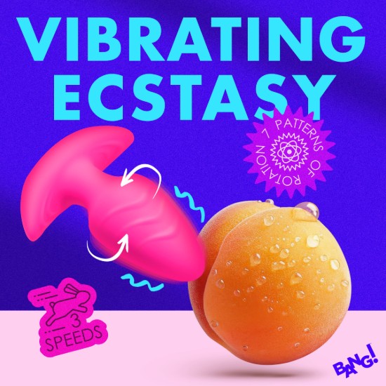 Picture of Rotating and Vibrating Silicone Butt Plug - Pink