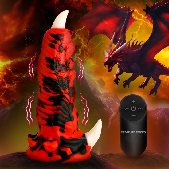 Picture of Red Talon Vibrating Silicone Dildo
