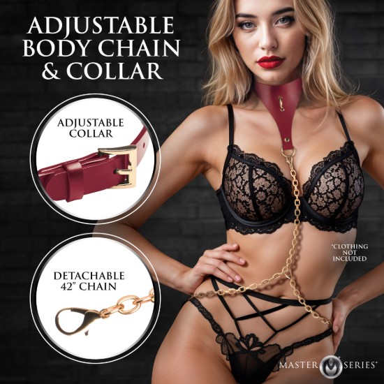 Picture of Captivate Collar with Body Chain - Red
