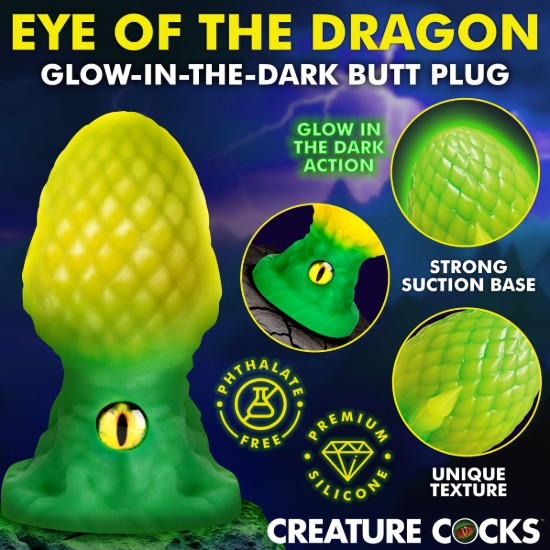 Picture of Eye of the Dragon Silicone Butt Plug - Green