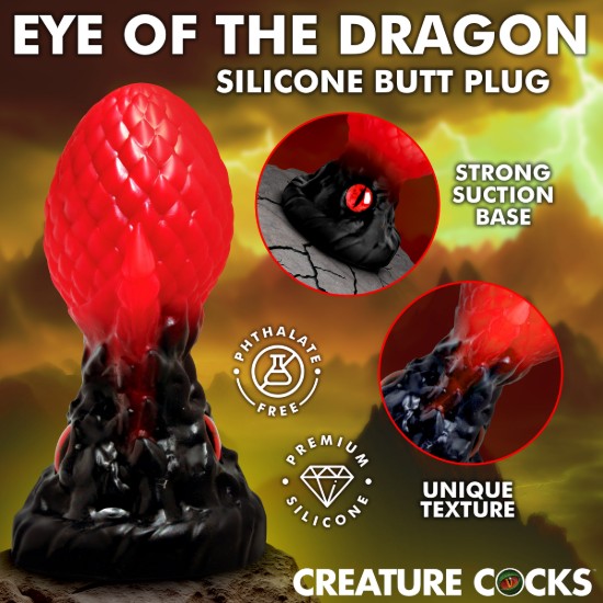 Picture of Eye of the Dragon Silicone Butt Plug - Red