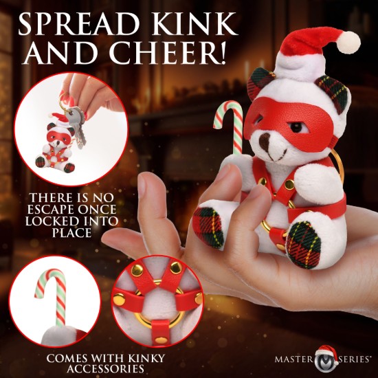 Picture of Holiday Bondage Bear Keychain - White