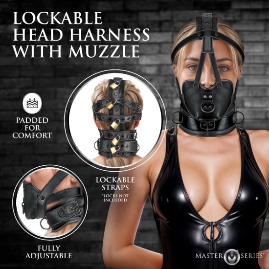 Picture of Lockable Head Harness with Muzzle