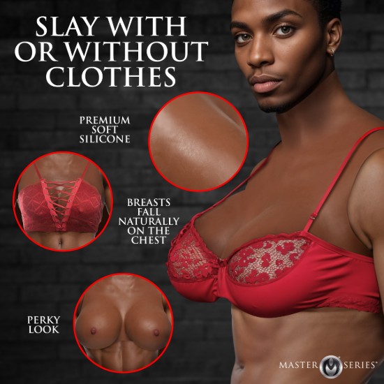 Picture of Perky Pair G-Cup Silicone Breasts - Dark