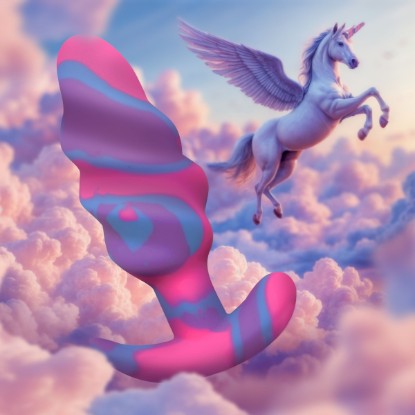 Picture of Unicorn Swirl Silicone Butt Plug - Med