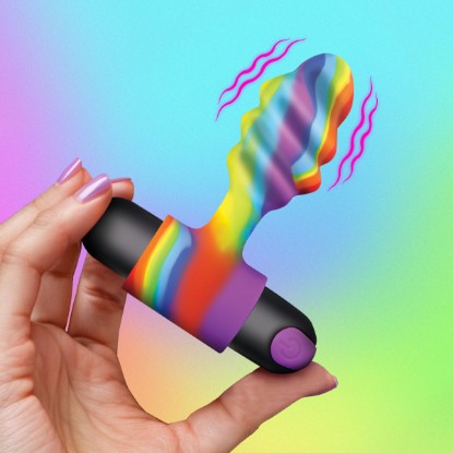Picture of Vibrating Rainbow Butt Plug