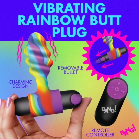 Picture of Vibrating Rainbow Butt Plug