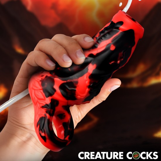 Picture of Hell Hound Squirting Silicone Penis Enhancer - Red