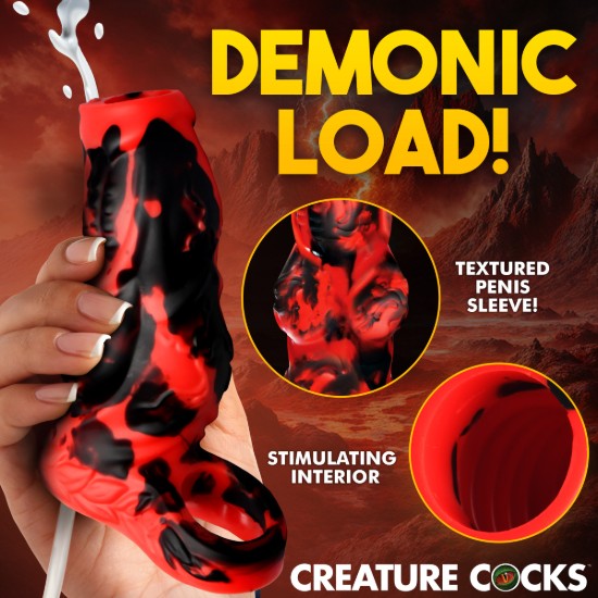Picture of Hell Hound Squirting Silicone Penis Enhancer - Red