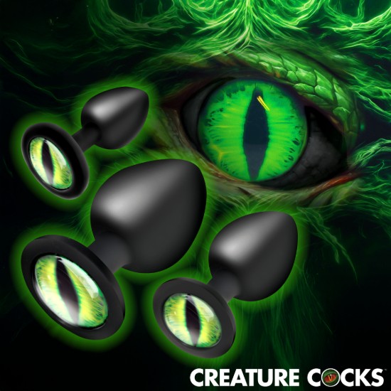 Picture of Creature Eyes Green Eye Silicone Butt Plug Set