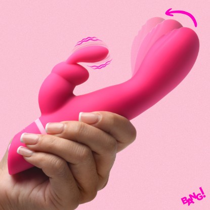 Picture of Come Hither Silicone Rabbit Vibrator - Pink