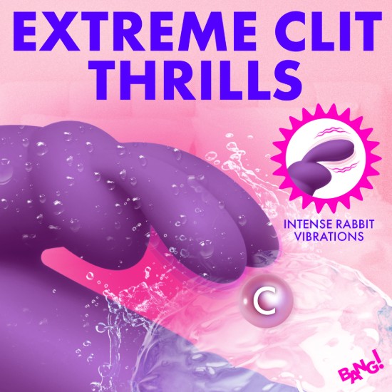 Picture of Thrusting Silicone Rabbit Vibrator - Purple