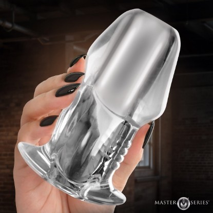 Picture of Dicked Clear Hollow Anal Plug - Large