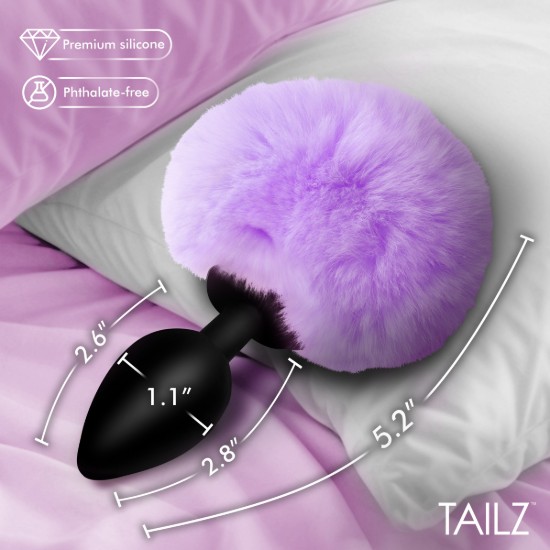 Picture of Fluffy Bunny Tail Silicone Plug - Purple