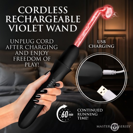 Picture of Elektrawand Rechargeable Violet Wand with Attachments - Black