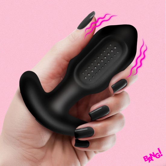 Picture of Bumpy Vibrating Silicone Butt Plug - Black