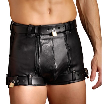 Picture of Strict Leather Chastity Shorts- 32 inch waist