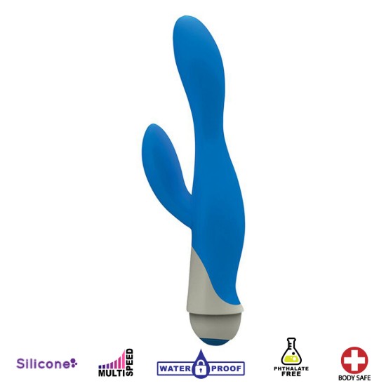 Picture of Serena 7 Speed Silicone Rabbit Vibe- Blue