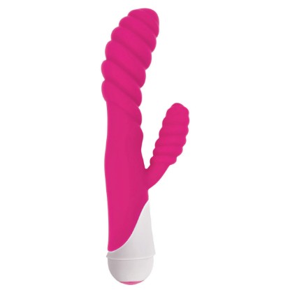 Picture of Diana 20x Rippled Silicone Rabbit Vibe- Pink