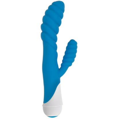 Picture of Diana 20x Rippled Silicone Rabbit Vibe- Blue