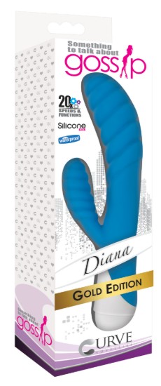 Picture of Diana 20x Rippled Silicone Rabbit Vibe- Blue