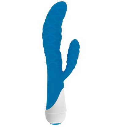 Picture of Ivy 20x Wavy Silicone Rabbit Vibe- Blue