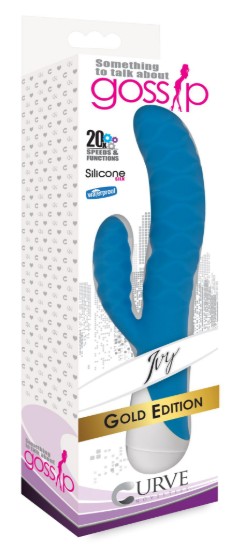 Picture of Ivy 20x Wavy Silicone Rabbit Vibe- Blue
