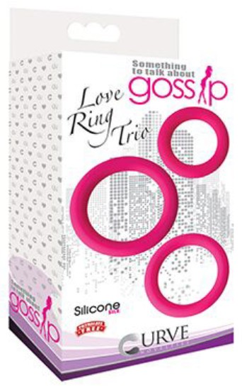Picture of Love Ring Trio Silicone Cock Rings - Pink