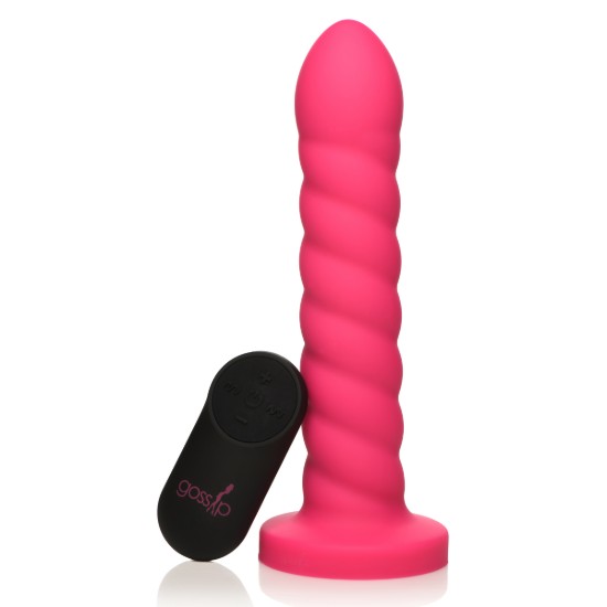 Picture of 21X Soft Swirl Silicone Rechargeable Vibrator with Control - Magenta