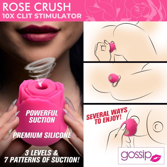 Picture of 10X Rose Crush Silicone Clitoral Stimulator
