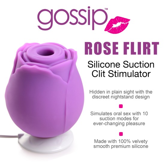 Picture of 10X Rose Flirt Silicone Clitoral Stimulator